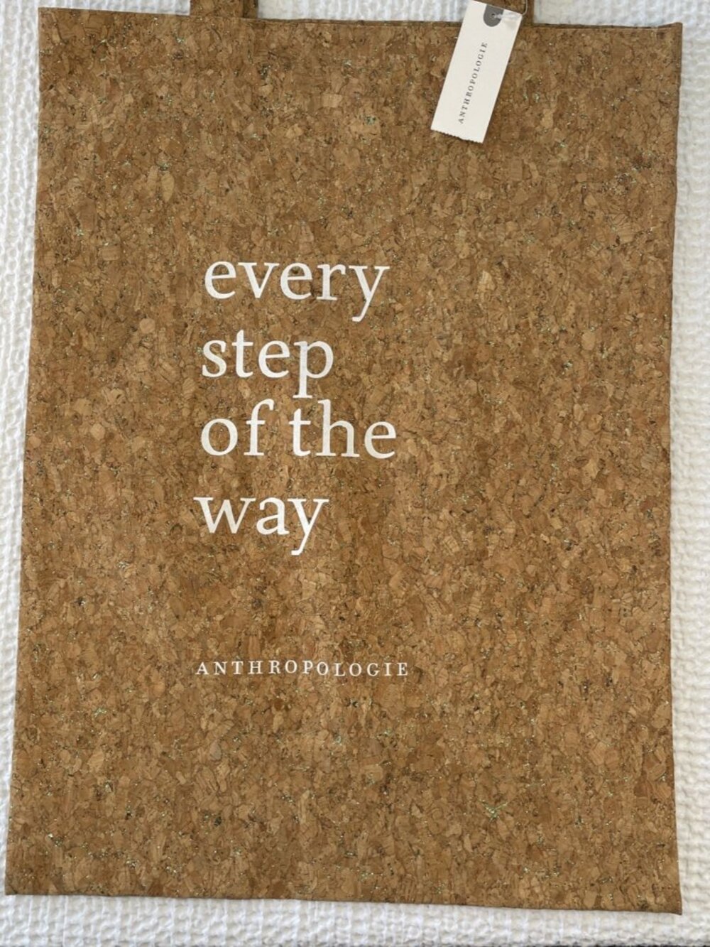 NWT Anthropologie "Every Step of the Way" Sparkle Cork Blend Tote Bag